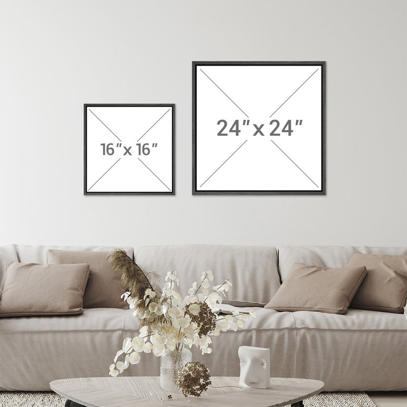 Reproduction d'art sur toile encadrée 2 pièces Minimalist, Cadre flottant noir, H 16 po x l 16 po x P 1,5 po