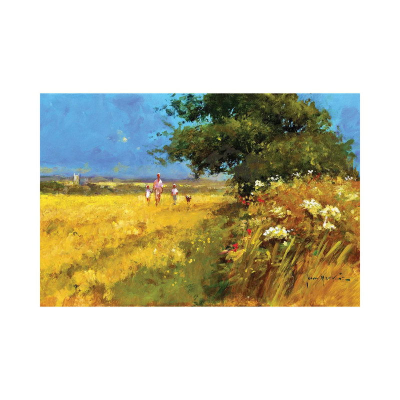 A Walk In The Field by John Haskins - Wrapped Canvas Painting, 20.32 cm H x 30.48 cm W