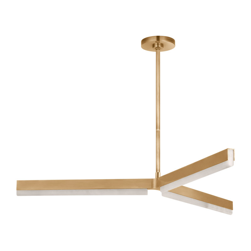 Linea LED Chandelier, Hand Rubbed Antique Brass