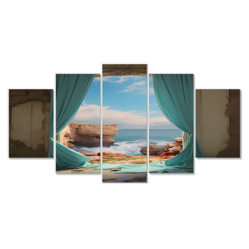 Rushford - plage et océan, art mural 5 pièces