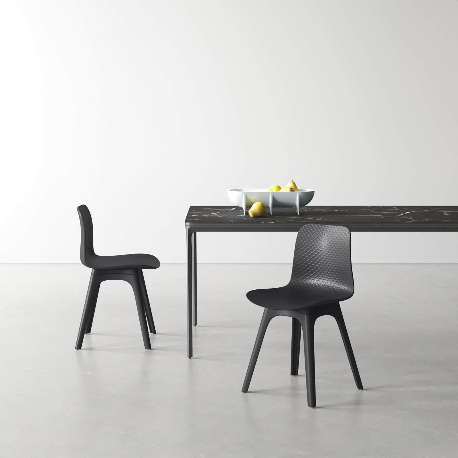 Brin Molded Plastic Dining Chair, Black