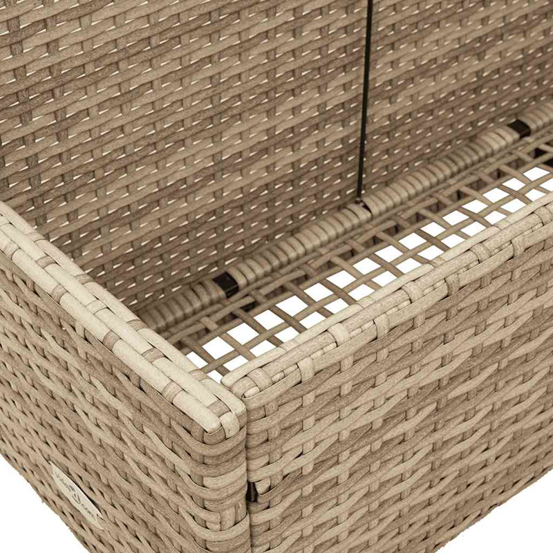 Rotin PE avec rangement Vidaxl, Beige