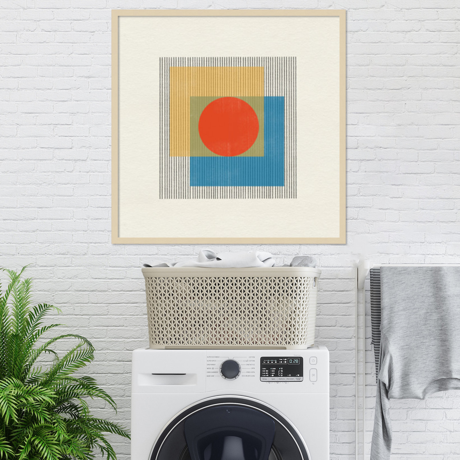 Midcentury Modern Object No 3 Print, Brown, 33" H x 33" W x 1" D