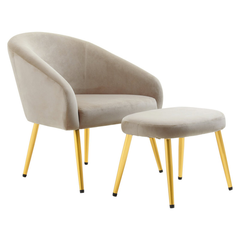 72cm Wide Velvet Footstool Ottoman, Grey