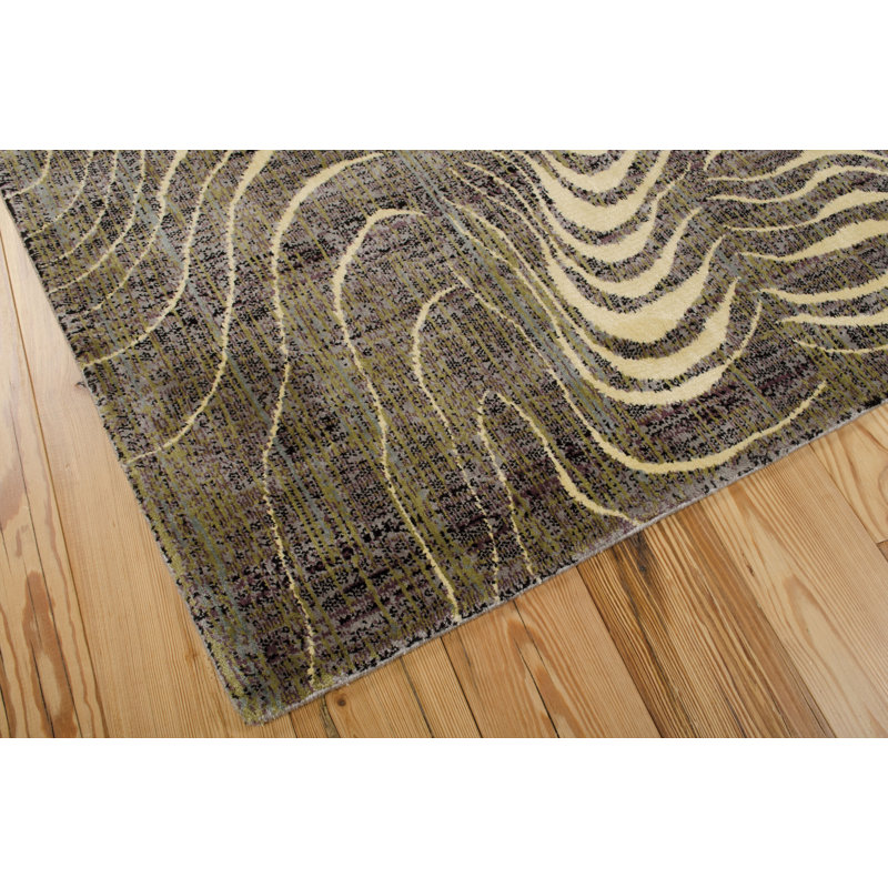 Cochrun Viscose Abstract Indoor Rug, Rectangle 1'9" x 2'9" 