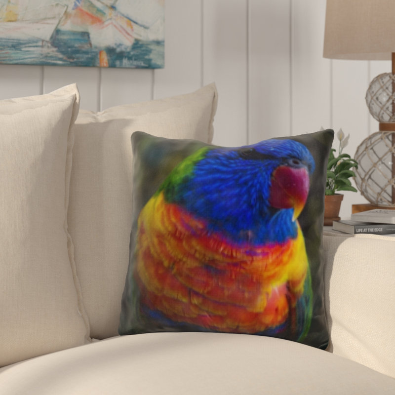 Coussin décoratif perroquet coloré Wirth