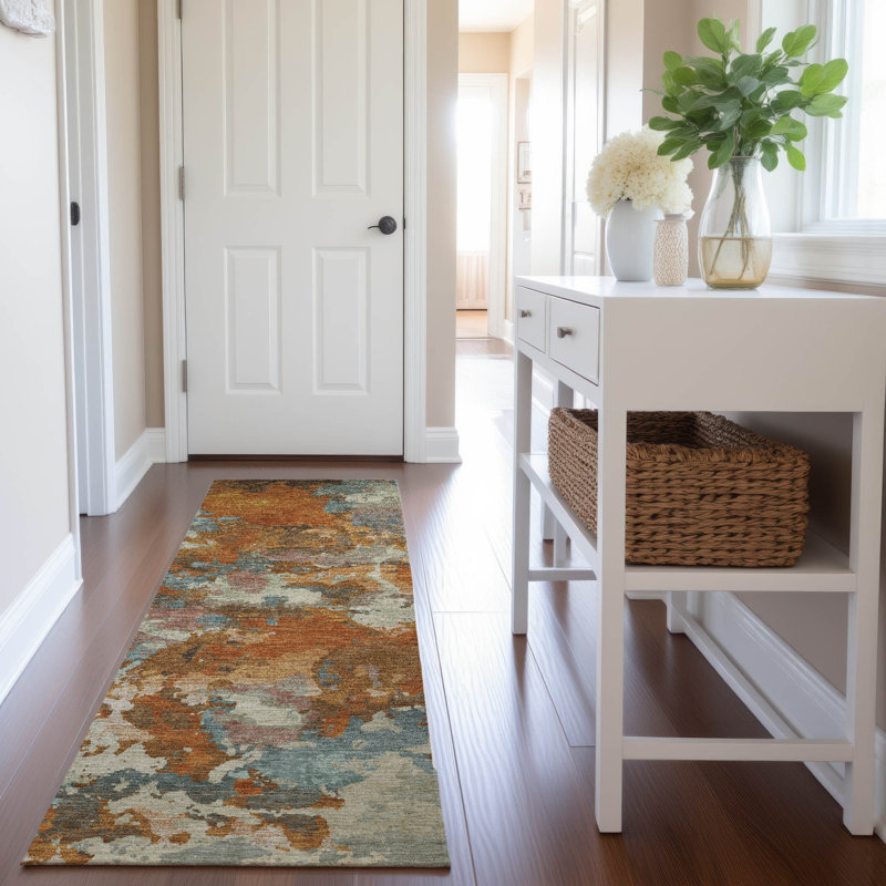 Premium Machine Washable Kumbhar AMF1381 Modern Rug, Runner 2'3" x 7'6"