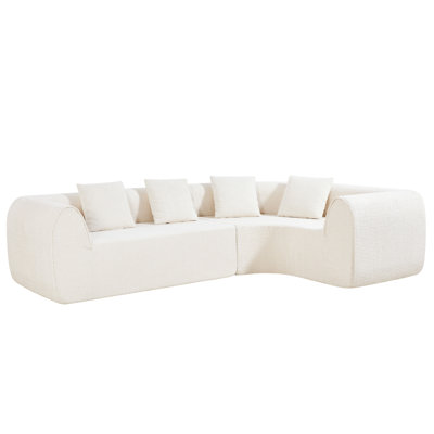 110" Modern Curved L-Shaped Modular Sectional Sofa With High-Density Fully Compressed Sponge