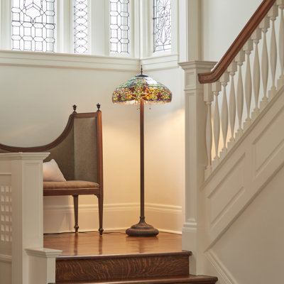 65"H Hampstead Tiffany-Style Stained Glass Floor Lamp 