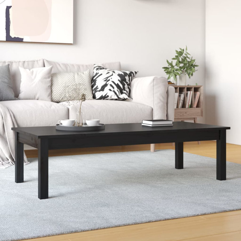 Table basse vidaXL Bois de pin massif, Brun, H 11,81 po x l 43,31 po x P 19,69 po