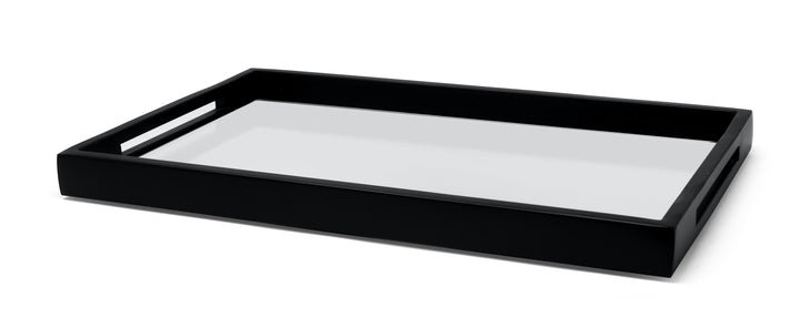 Rectangle Mirror Tray, Black, 16.25"L x 10.25"W x 1.25"H