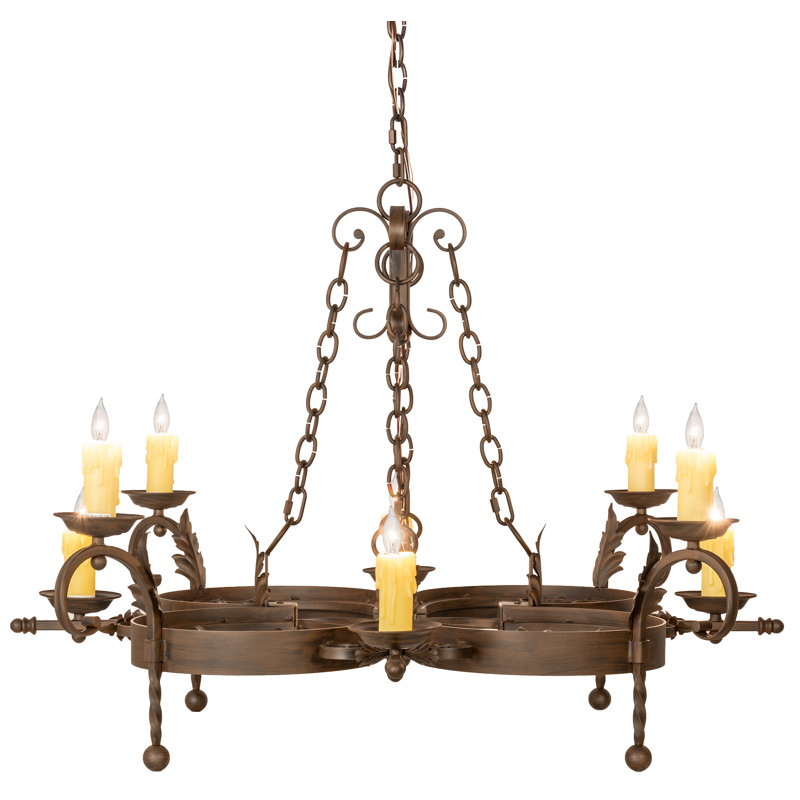 Lustre géométrique à 8 lumières de style bougie Griffing