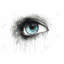 «Blue Eye in Watercolor - Figurative Beauty», reproduction encadrée-3295336-3295338