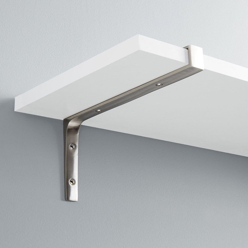 Gehler Solid Brass Shelf Bracket, 5.5" H x 10" W x 0.88" D, Satin Brass
