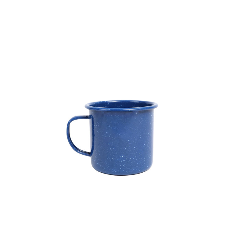 Crow Canyon Enamelware Stinson 12 oz Mugs, Medium Blue Speckle
