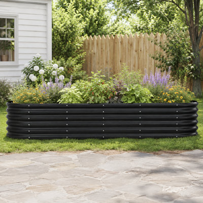 Lit de jardin surélevé galvanisé, jardinière pour légumes, fleurs et herbes