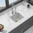 Quartz Kitchen Sink - 17.71"X15.74"X9" White Granite Composite Undermount Kitchen Sink-121213384