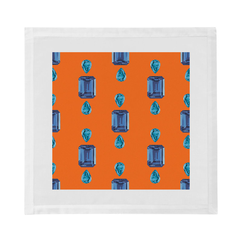 Gem Sapphires Cotton Sateen Dinner Napkins, Orange