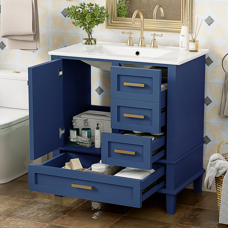 Ensemble de meuble-lavabo moderne avec meuble-lavabo et meuble-lavabo Modern, Bleu