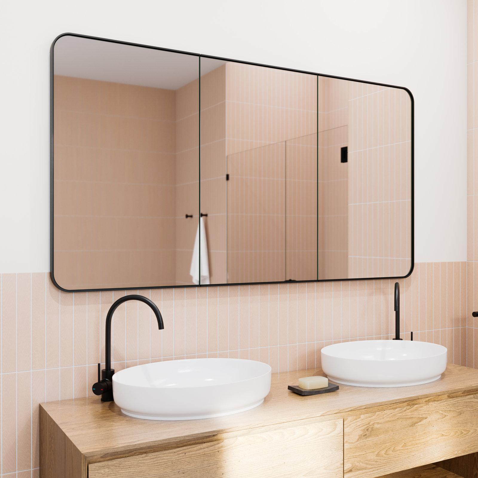 Calla Square Medicine Cabinet, Black