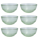 Fortessa Jupiter Vintage Glassware Collection Cereal Salad Dessert Snack All-Purpose Bowl 6 Pack, Clear, 14 Ounce (6 Pack)
