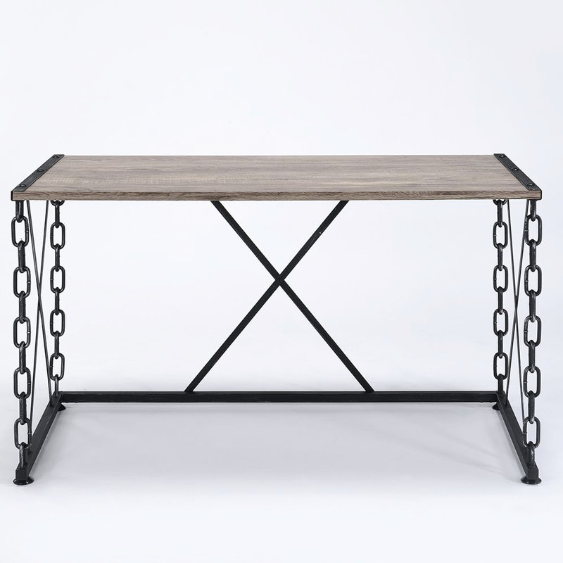 Console rectangulaire de style rustique avec détails noirs et chêne industriels