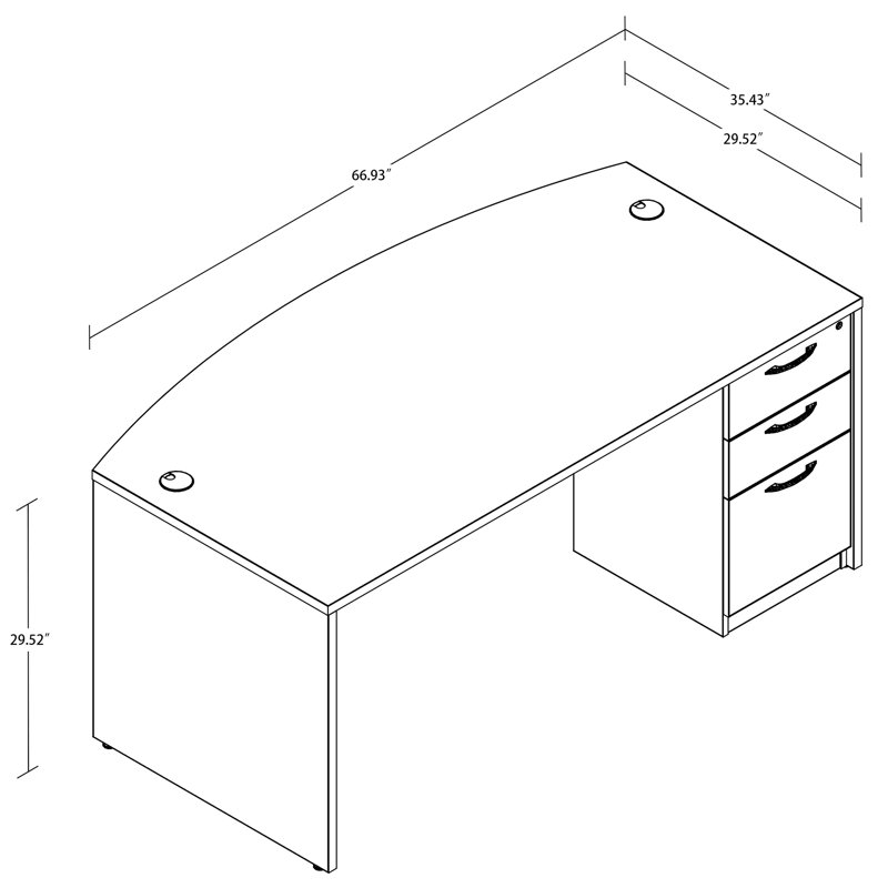 Executive Desk, Espresso, Right Hand Return
