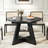 43.3in-59in Extendable Dining Table For 4-6, Round Kitchen Dining Room Table With Removable Leaves, Cross Base And Storage Shelf-2010458290