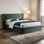 Grand lit en chenille vert foncé Cheryl (aucun outil requis pour l'assemblage)-535802484