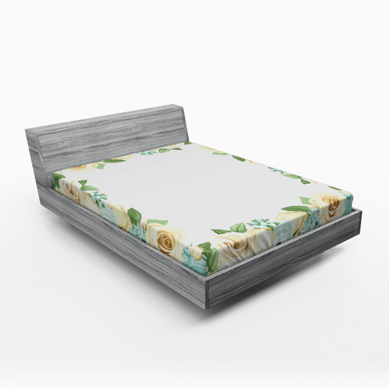 Microfiber Floral Fitted Sheet, Full/Double Fitted Sheet