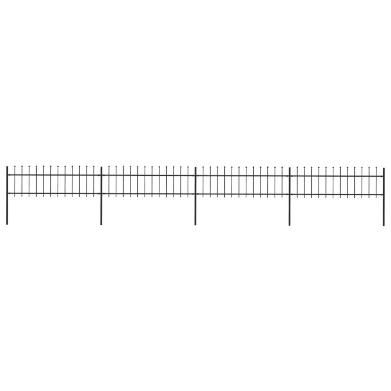 Pietras 110" H x 267.72" W Black Metal Border Fence with 4 Panels Included