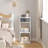 Bookcase with 3 levels, free -standing shelf with 1 fabric drawer, 2 cubes, open shelf, small storage shelf-1924920418