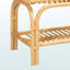 Banc d'appoint moderne de style bohémien avec construction naturelle, siège rectangulaire, une tablette ouverte, ornements enroulés et structure ajourée, couleur brune, 16,38 po de profondeur, 39,36 de largeur, 18,54 de hauteur, 13,95 lb