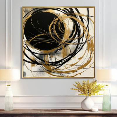 Art noir et or noir du Chaos V - Peinture abstraite, art mural
