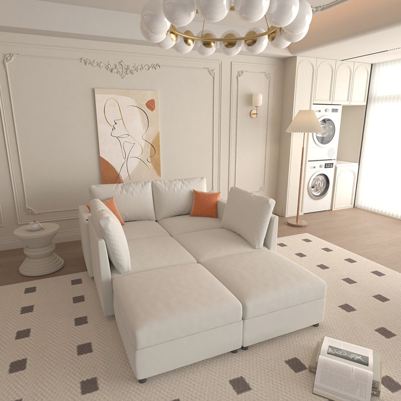 Modern Large Sectional Sofa U-Shape Modular Sectional Couch with Storage Function