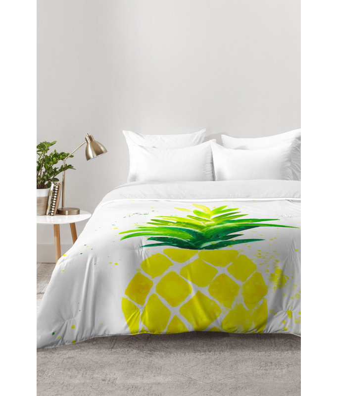 Ensemble d'édredon Pineapple Sunshine, Édredon pour très grand lit + 2 très grandes ta