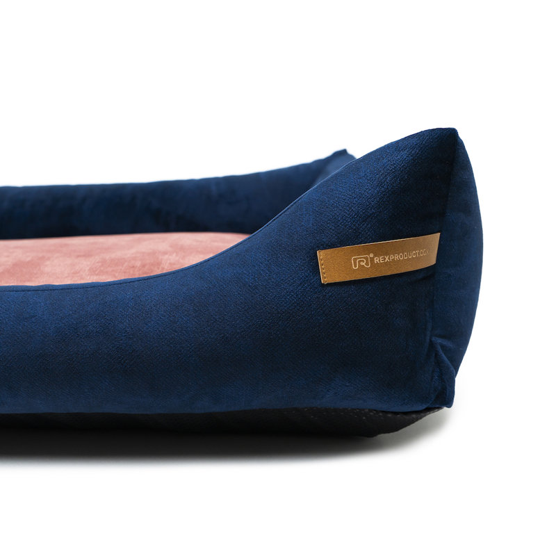Orthopedic Polyester Pet Bed, 15cm H x 65cm W x 75cm D, Dark Blue/Blue