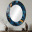 Or et mosaïque de marbre bleu saphir IV - décor de miroir mural ovale doré-608086359