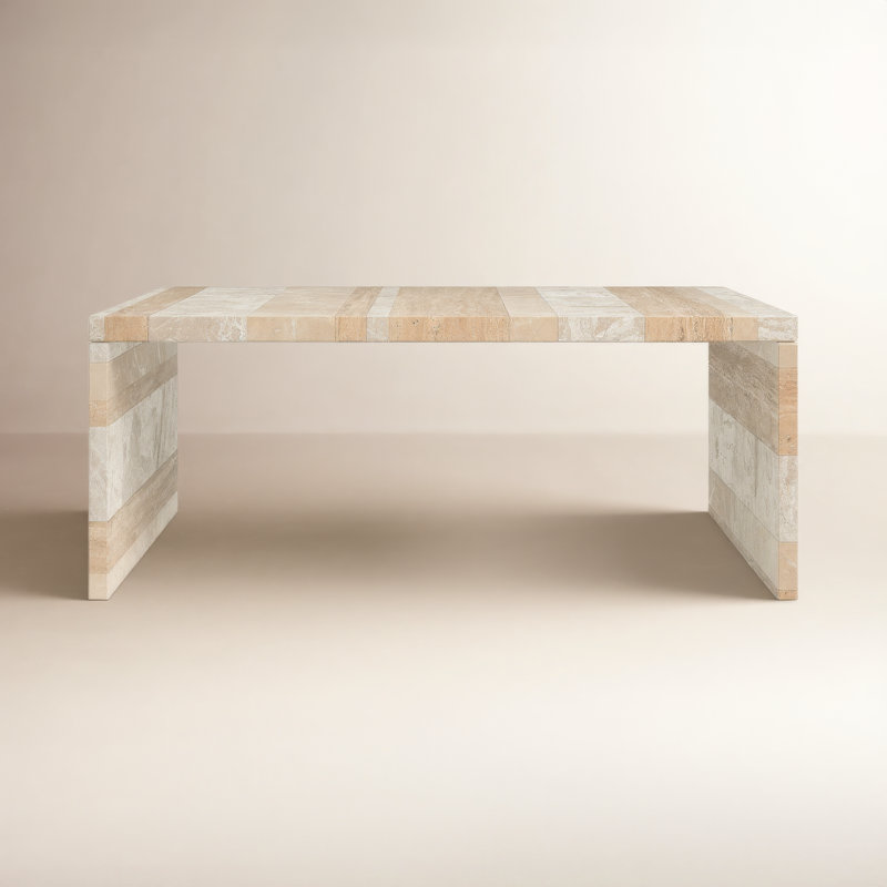 Kelly Marble Coffee Table, Beige/Cream/Tan