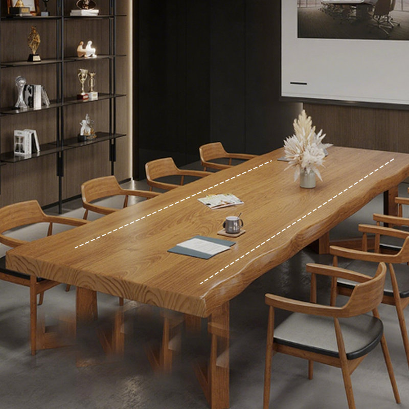 Table de conférence en bois massif brun Free Form, 29.53" H x 78.74" L x 35.43" W