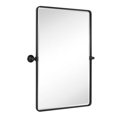 Woodvale Metal Framed Beveled Pivoting Wall Mirror 