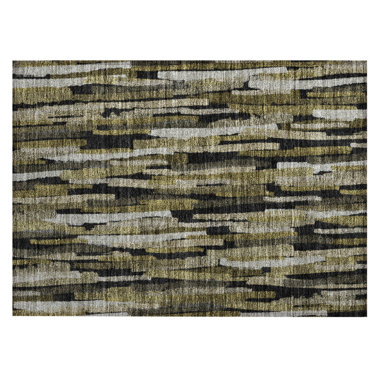Machine Washable Indoor/Outdoor Chayil ACN1079 Brown Rug