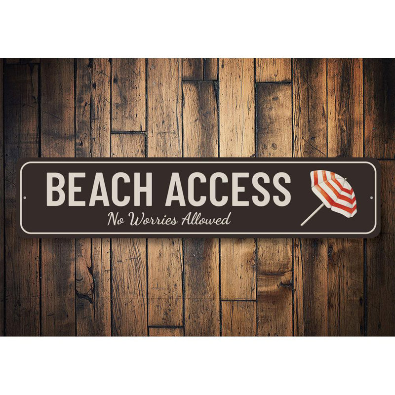 Panneau en aluminium Beach Access, H 6 po x l 24 po x P 0,06 po