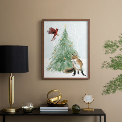 «Christmas in the Forest», reproduction encadrée B - bois massif