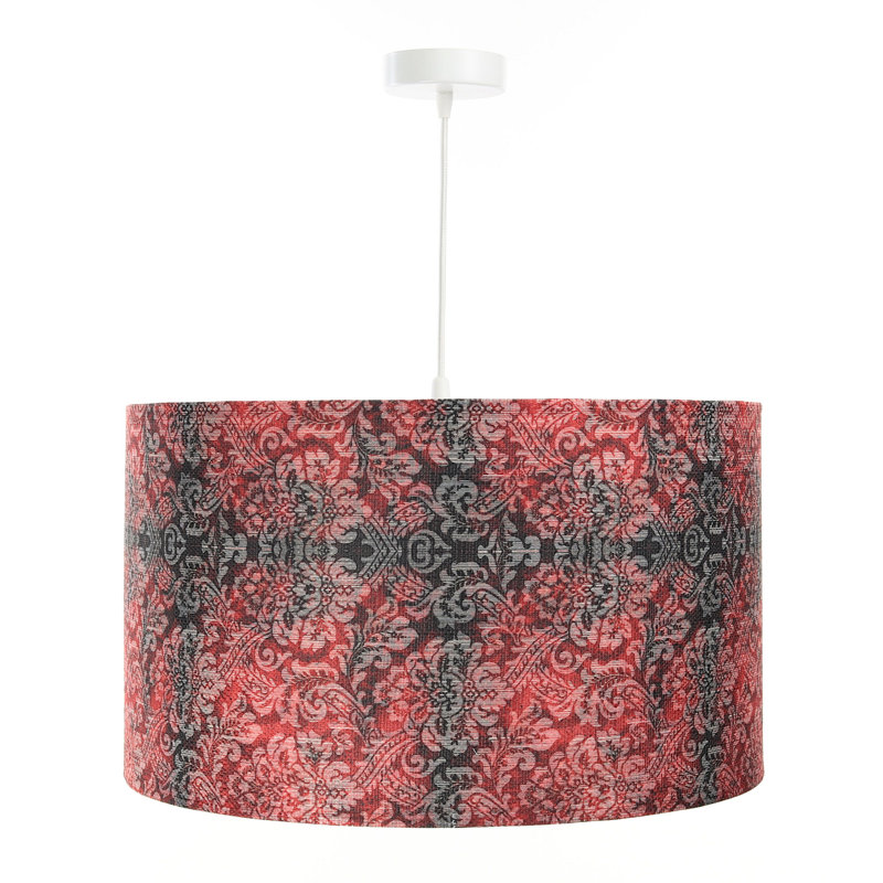 1 - Light White Drum Pendant, 117cm H x 60cm W x 60cm D