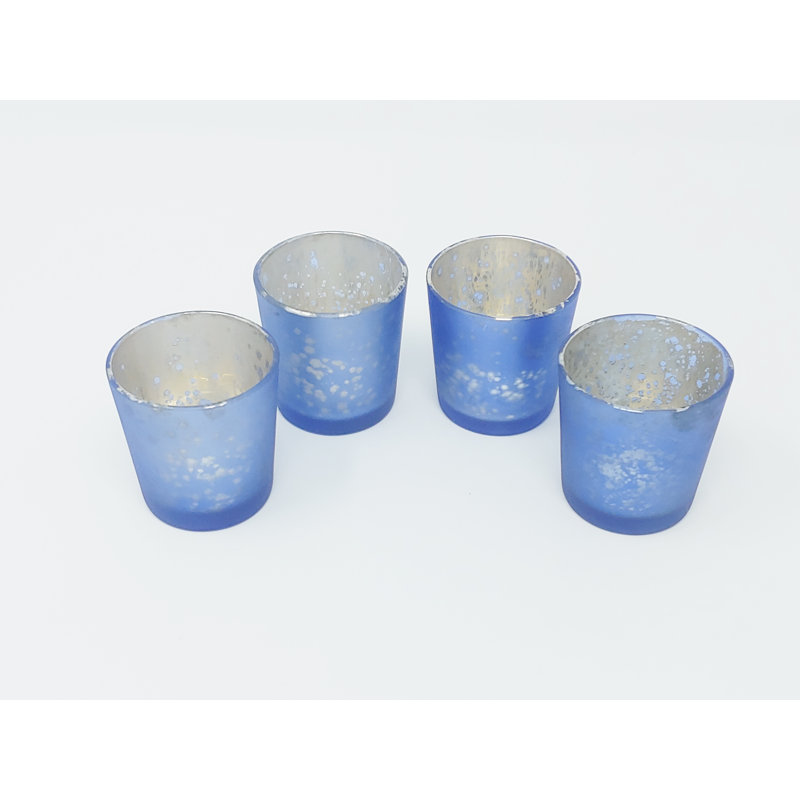 2.5'' H Glass Tabletop Votive Holder, Dark Blue, 8