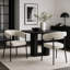 Chaises de salle à manger rembourrées en chenille beige avec structure en métal noir, courbées