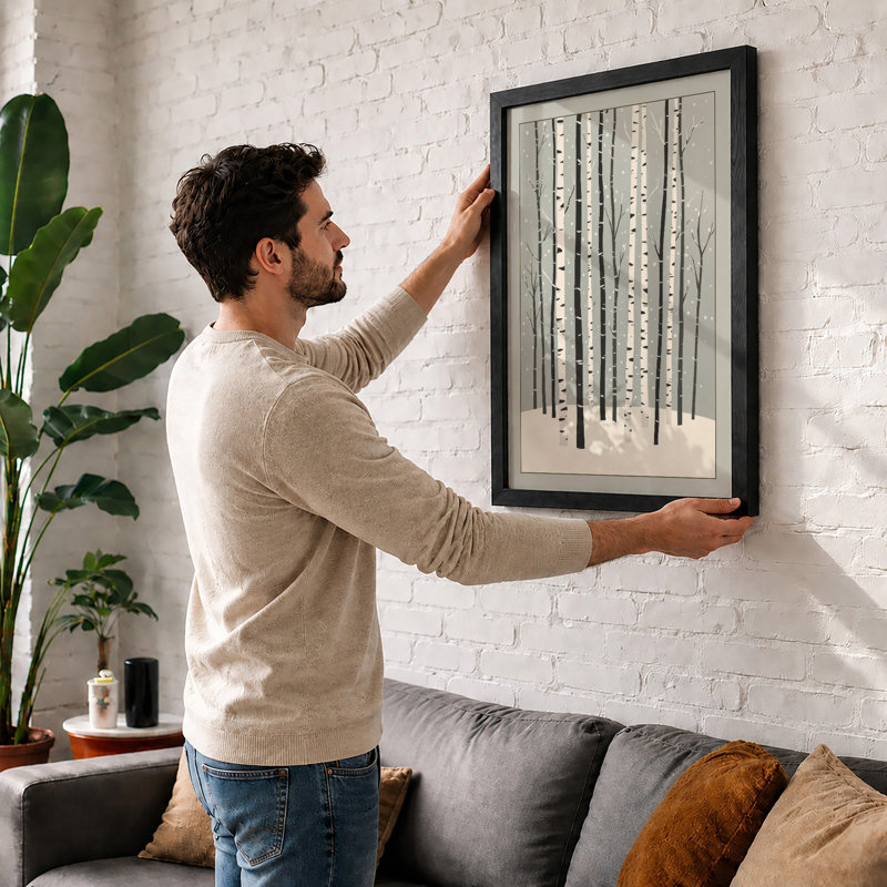 Quiet Birch Forest Scandinavian - Framed Print, Unframed, A1 - 84.1 x 59.4 cm