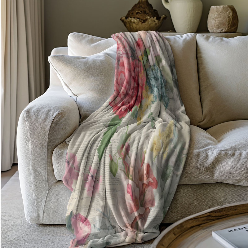 Enchanted Bloom Haven - jeté Sherpa Bla Premium 1 pièce, L 50 po x L 60 po