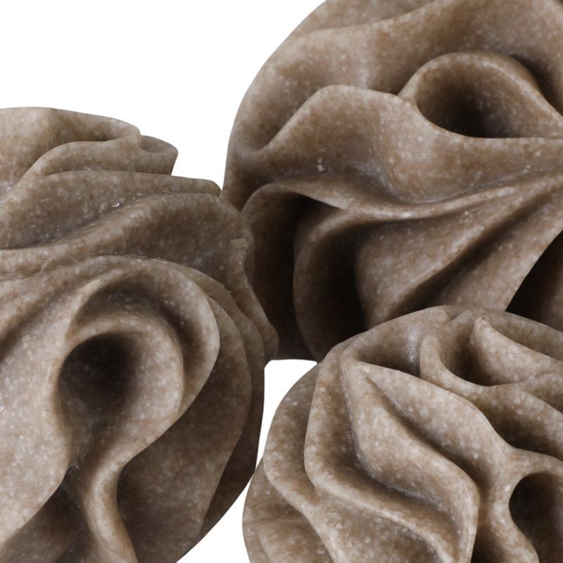Hershman Set Of 3 Hershman Wavy Spheres, Brown